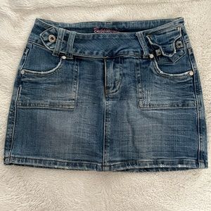 Bubble gum USA denim mini skirt
